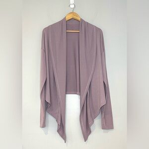 Freely Lavender Open Front Waterfall Cardigan
